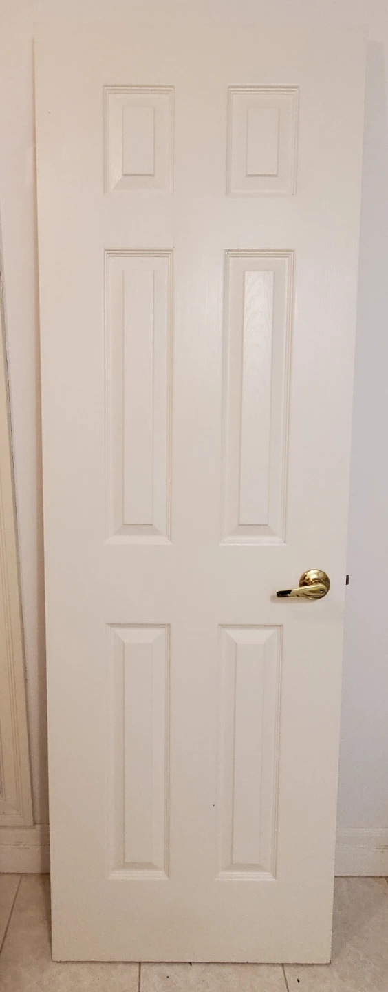 White 6-Panel Interior Door with Handle - photo 2