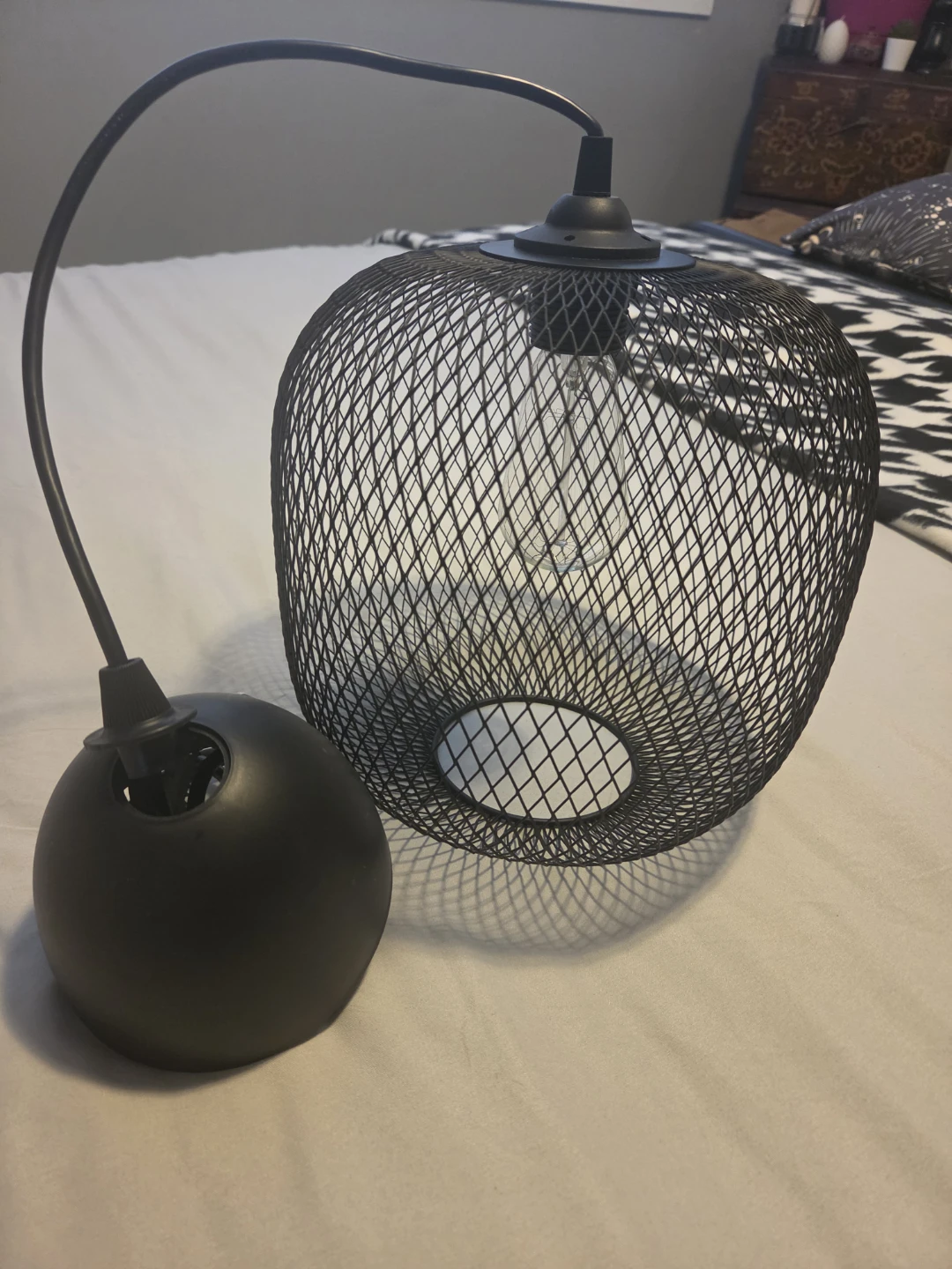 Black Wire Cage Pendant Light - photo 3