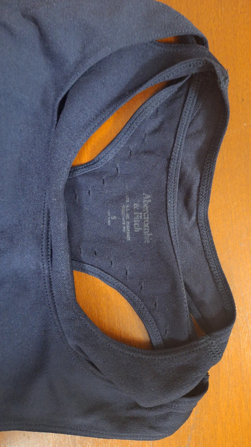 Abercrombie and Fitch Navy Blue Layered Sports Bra - photo 4
