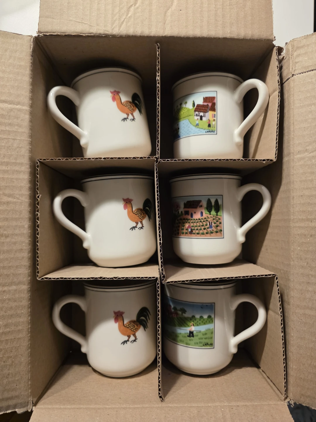 New Vintage Villeroy & Boch Design Naif Mugs - Set of 6 obo