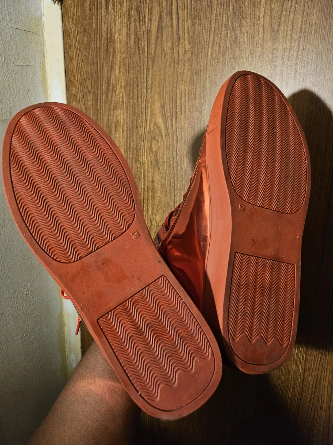 Shiny Red High-Top Sneakers - photo 5