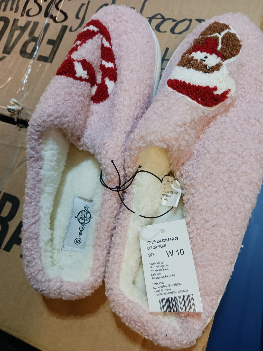 Sole Mates Women's Faux Fur Slippers Size 10