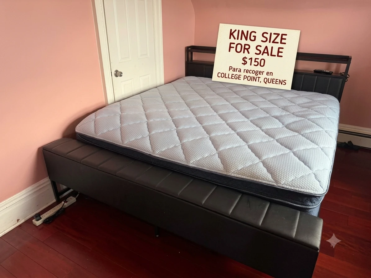 King size bed frame and mattress