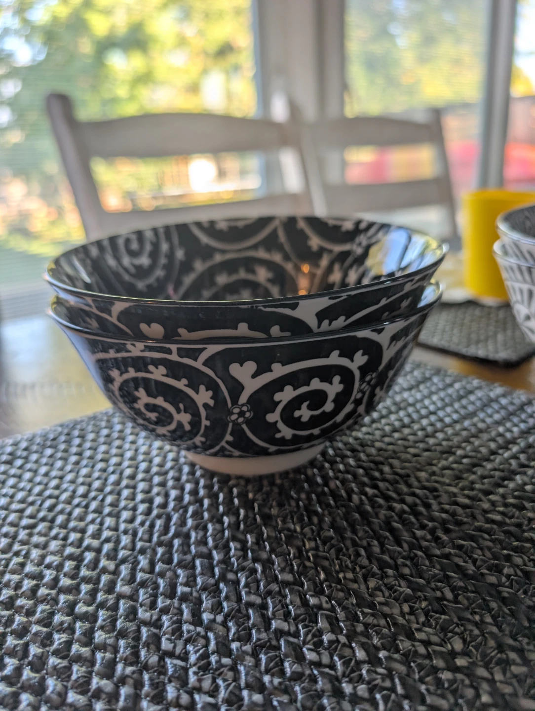 Four Black and White Patterned Bowls - photo 3