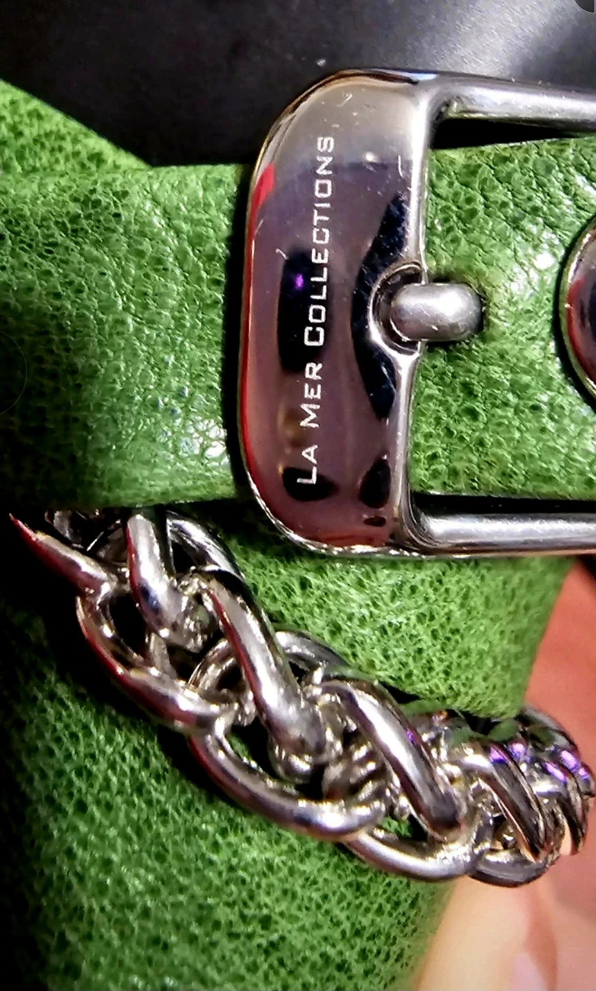 LA MER COLLECTIONS Green Leather Wrap Watch - photo 3