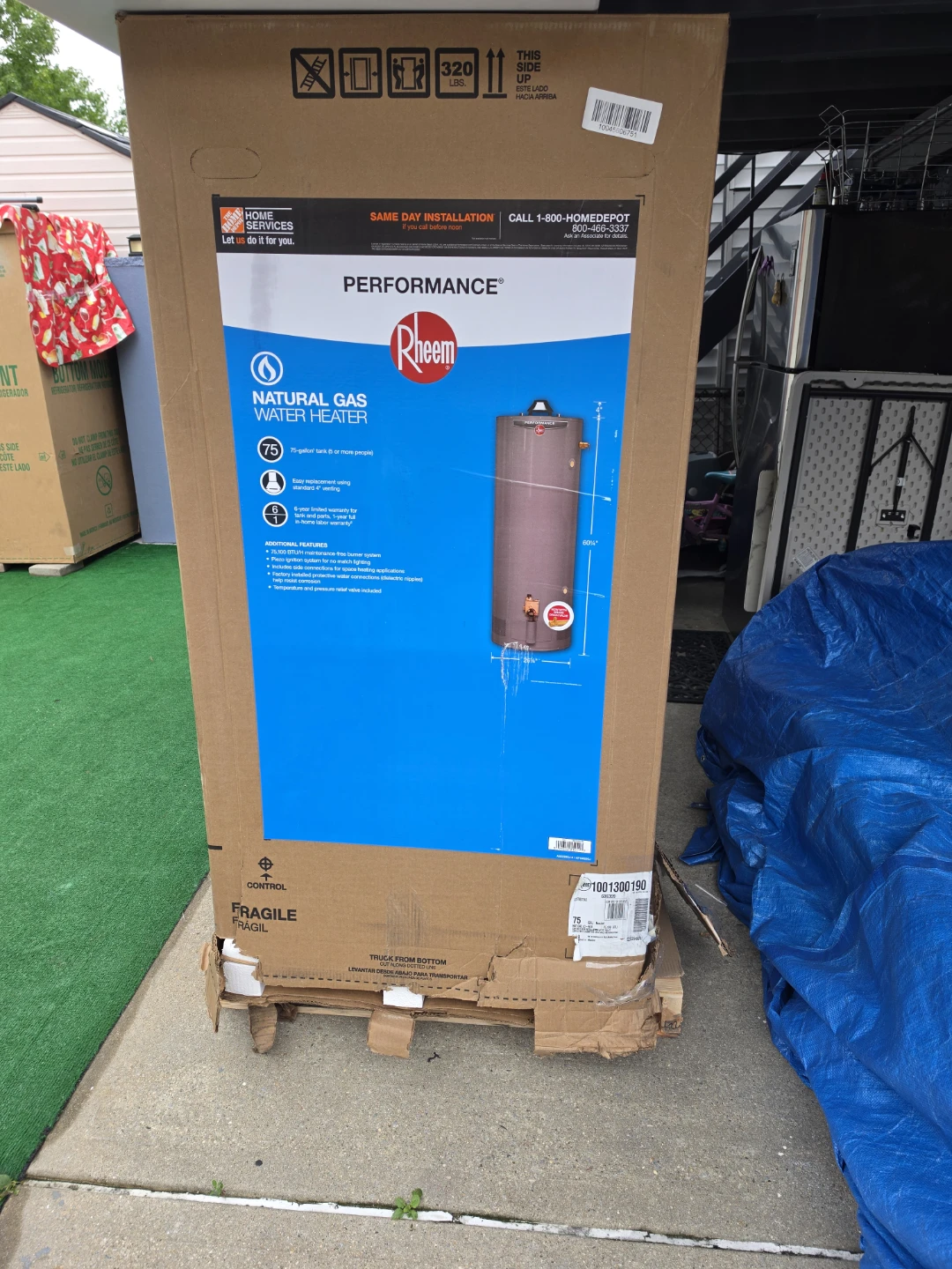 Rheem 75 Gallon Natural Gas Water Heater