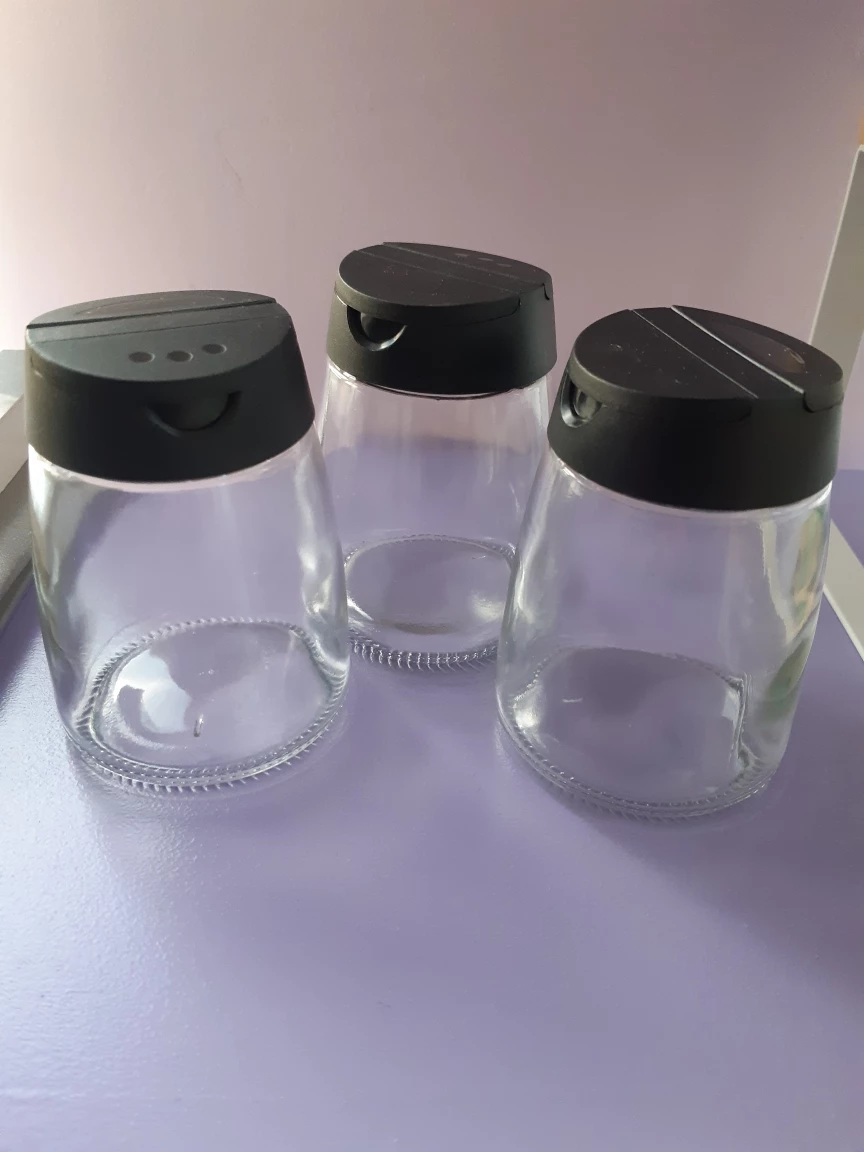 Set of 3 Small Glass Spice Jars