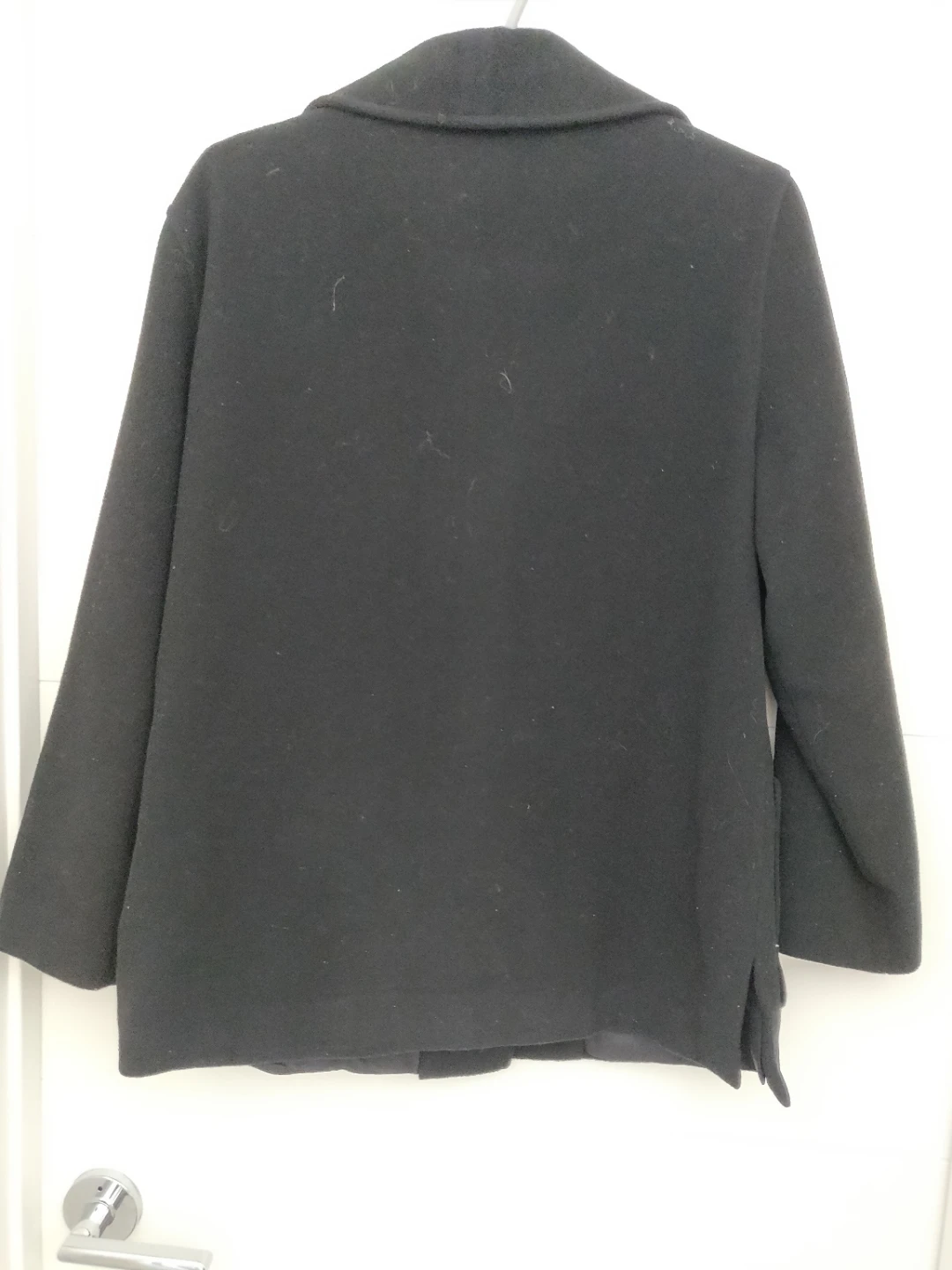 Wool & Cashmere Women Black Dress Button Coat Jacket - Size 10 - photo 4
