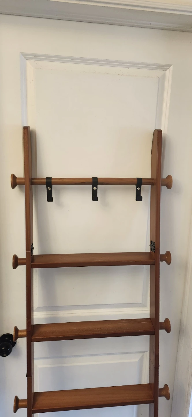 VASAGLE Ladder Shelf with Hooks and Storage - photo 3