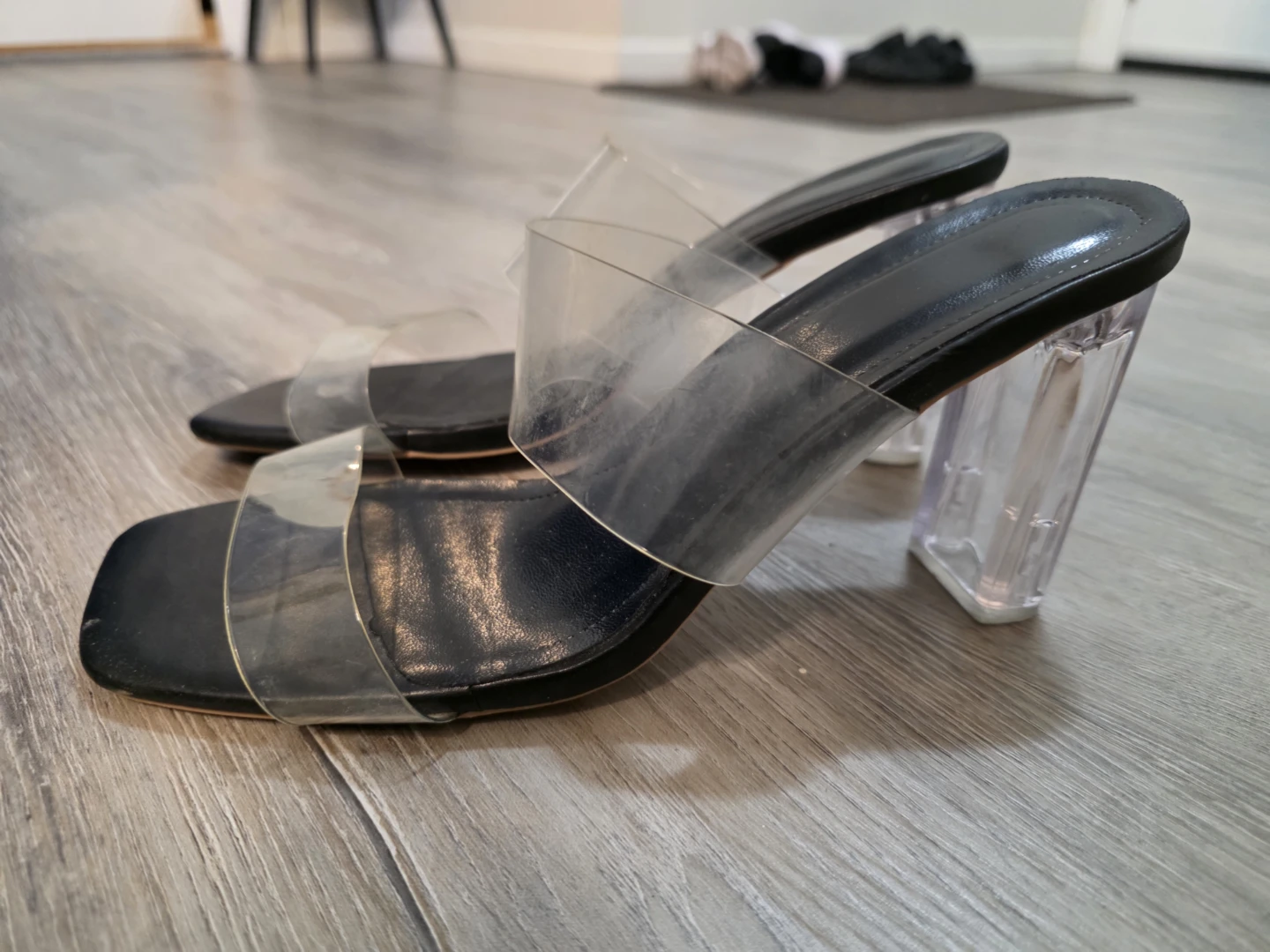 Clear Strap Block Heel Mules - photo 2