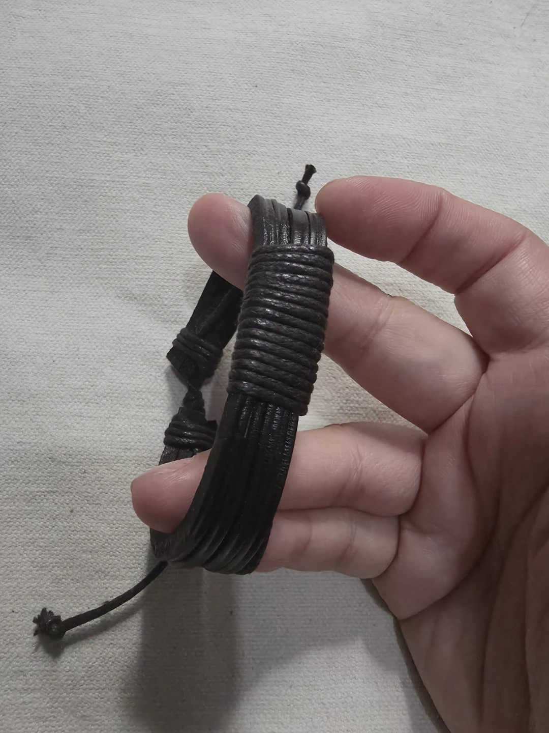 Multi-Strand Dark Brown Leather Cord Bracelet 🏈