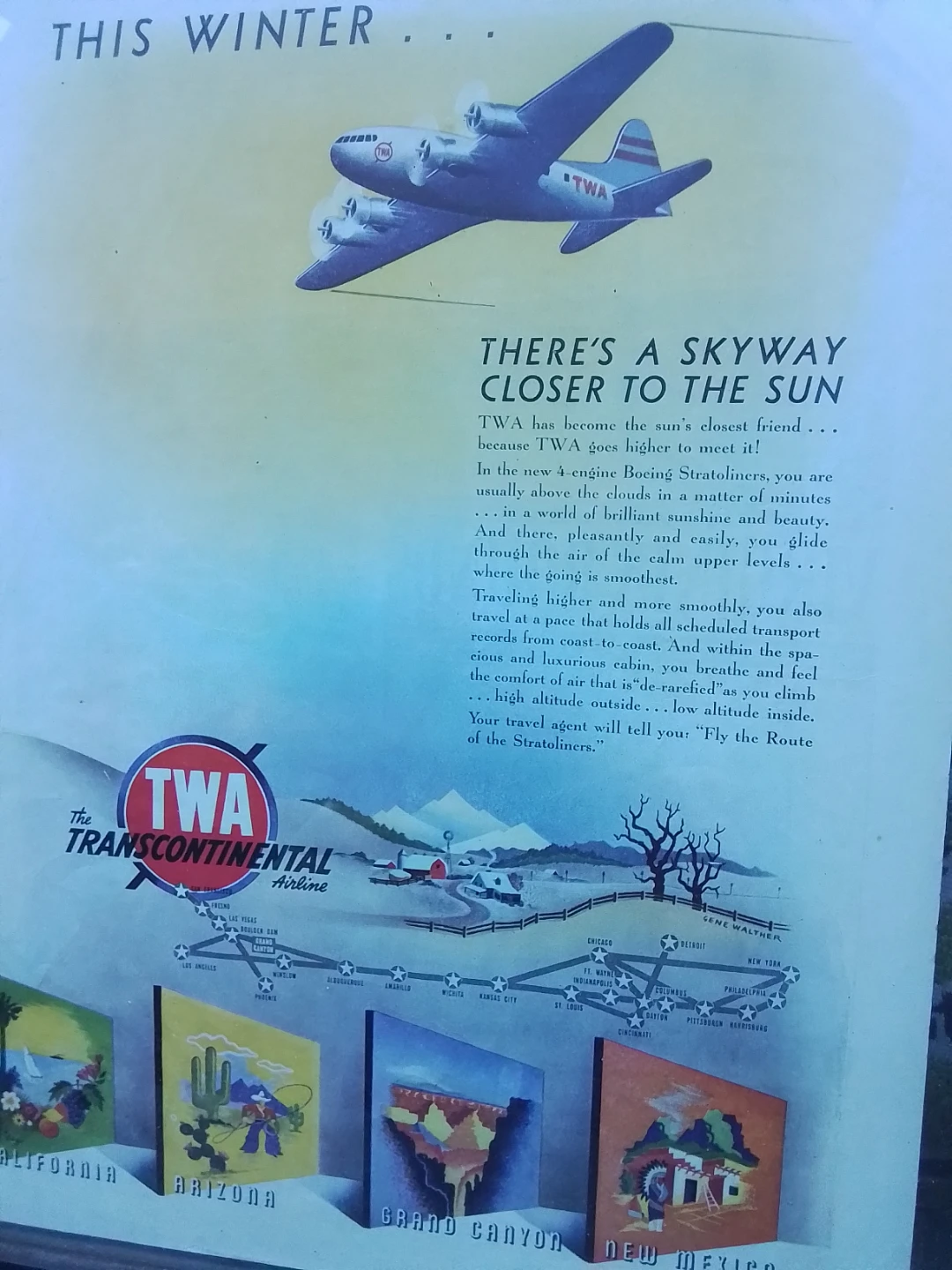 Vintage TWA Airline Advertisement Framed Print - photo 2