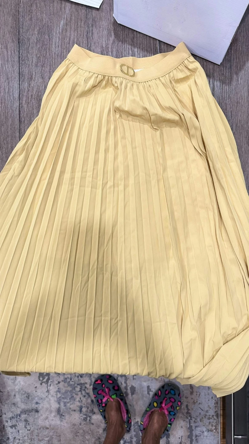 Yellow Pleated Skirt