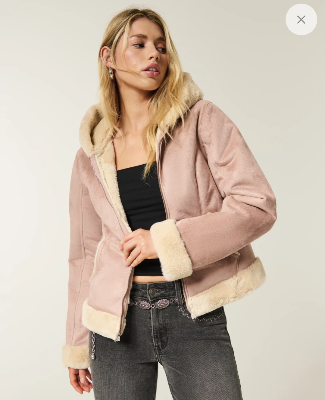 Hollister Faux Suede & Sherpa Jacket new