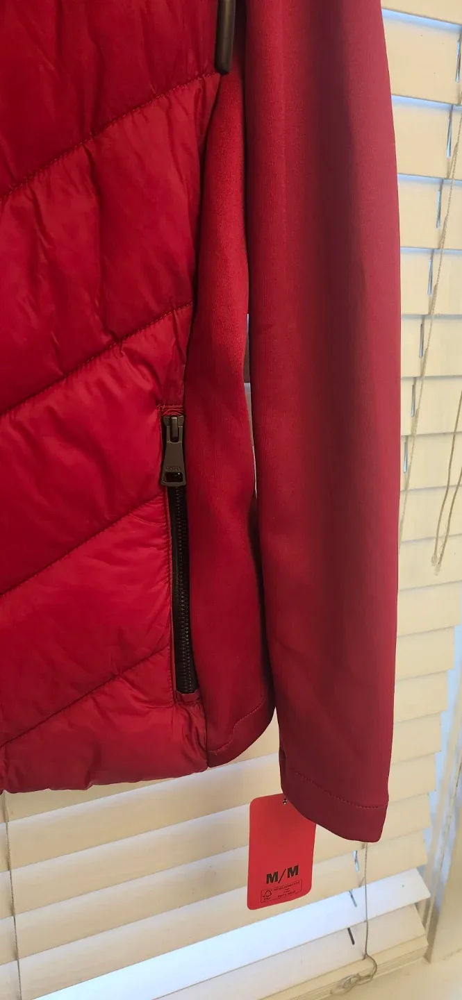 DKNY Red Quilted Hooded Jacket - Medium - photo 3