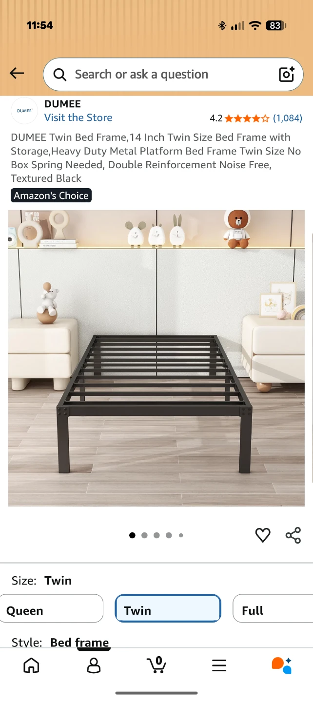 DUMEE Twin Size Metal Bed Frame - photo 5