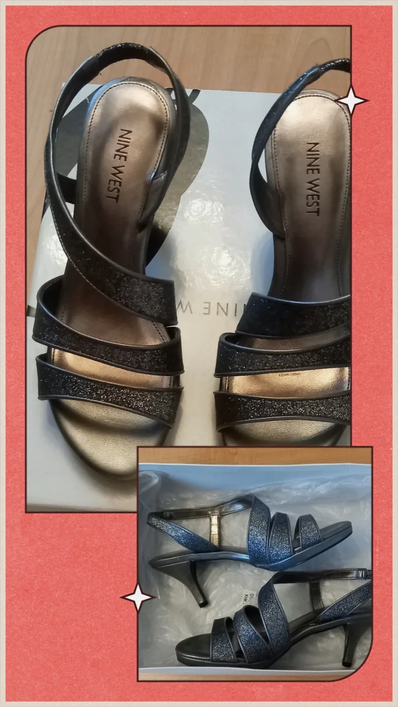 Nine West Glitter Slingback Heels