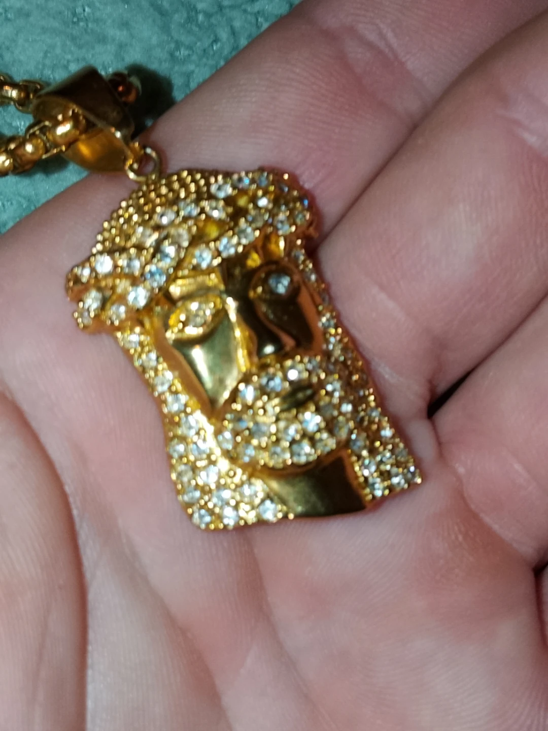 Gold-tone Jesus Pendant Necklace - photo 5