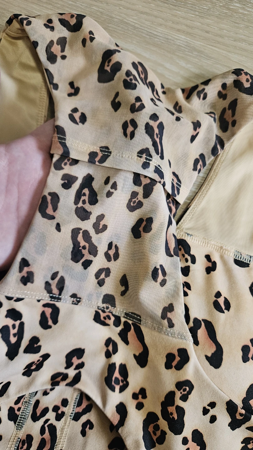 Fabletics On-The-Go Midi Sports Bra - Leopard Print, XL - photo 3