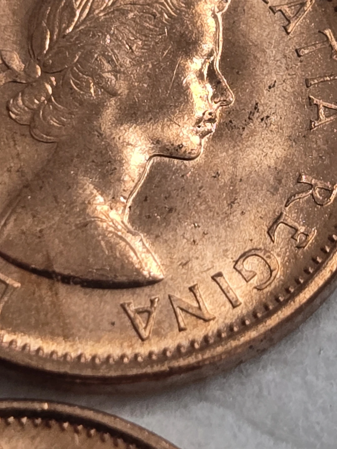 50 Vintage "Hanging 8" 1958 Canadian One Cent Coins - photo 2