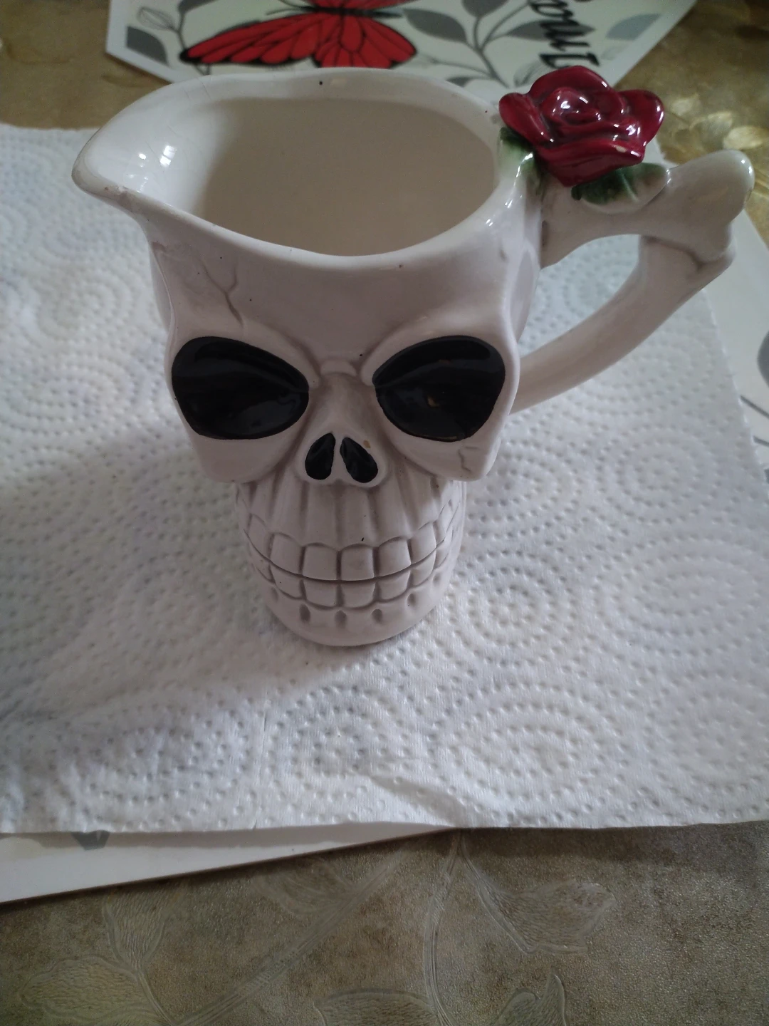 Ceramic Skull Creamer Pitcher