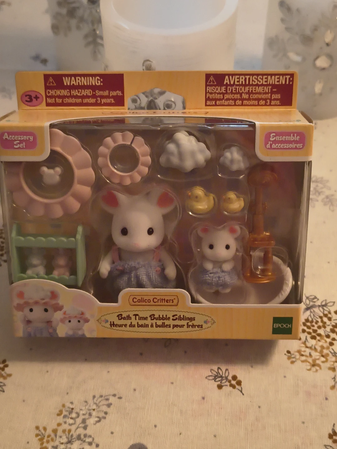 Calico Critters Bath Time Bubble Siblings Accessory Set