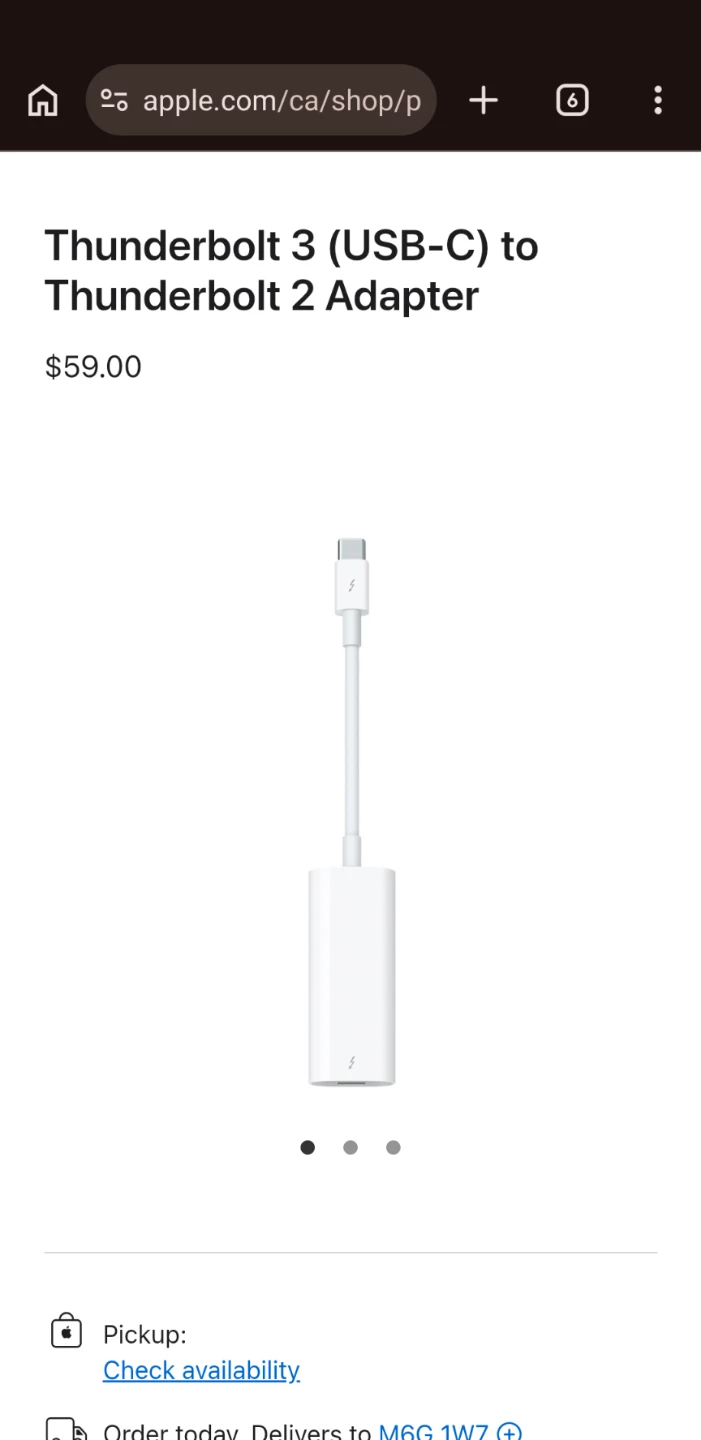 Genuine Apple Thunderbolt 3 (USB-C) to Thunderbolt 2 Adapter - photo 3