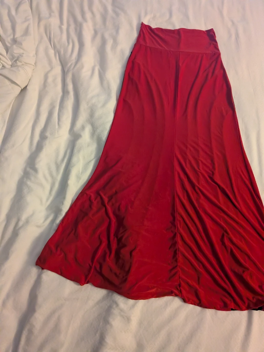 Khloe Inc Red Mesh Panel Maxi Skirt - photo 4