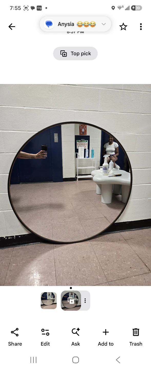 34" Better Homes & Gardens Round Metal Mirror