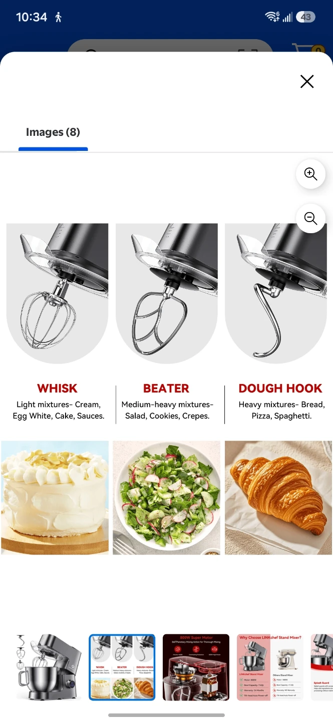 LINKChef 5.3QT Stand Mixer in White - photo 2