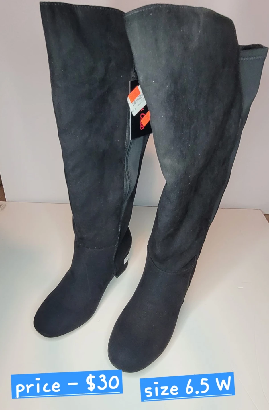 Black Over-the-Knee Boots Size 6.5W