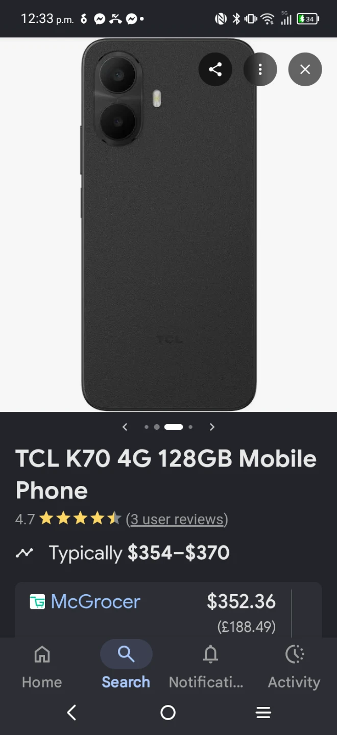 TCL K70 4G 128GB Mobile Phone