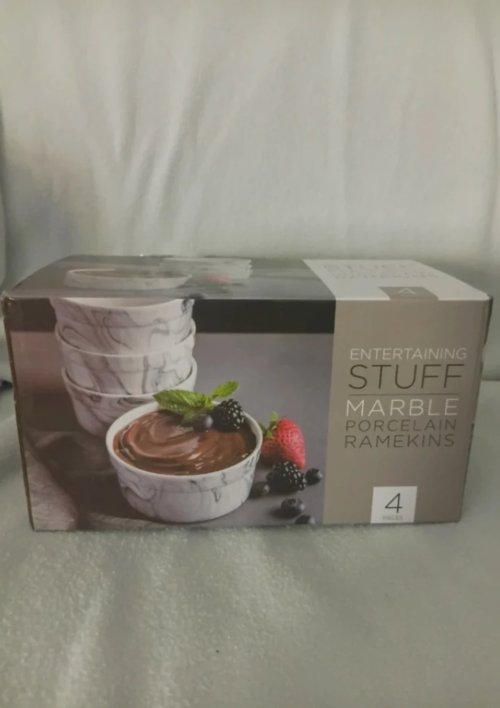Entertaining Stuff - Marble Porcelain Ramekins - Set of 4