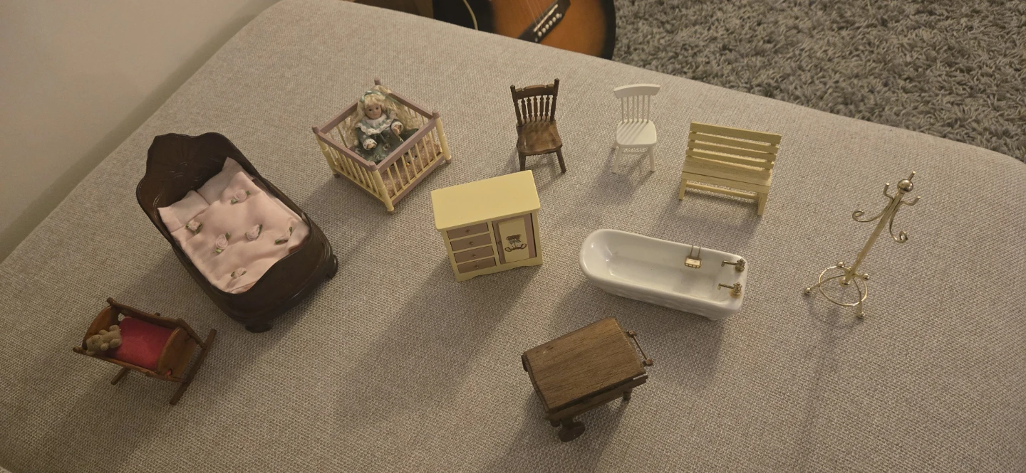 Large Collection of Miniature Dollhouse Furniture and Items - photo 3