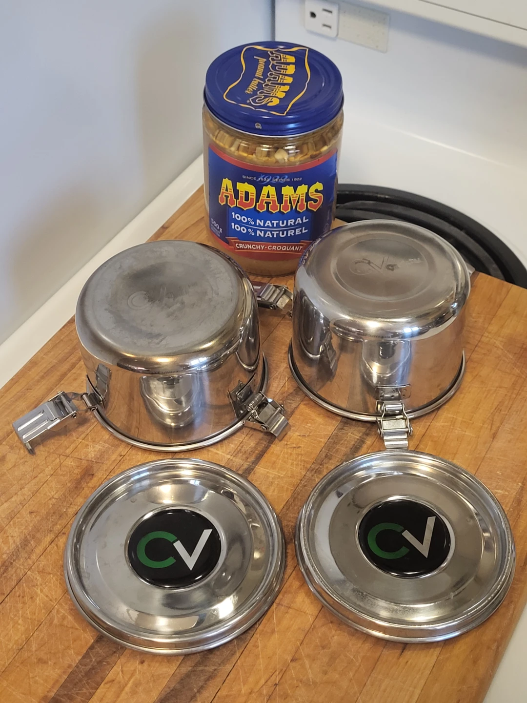 Two CV Stainless Steel Food Storage Containers - photo 5