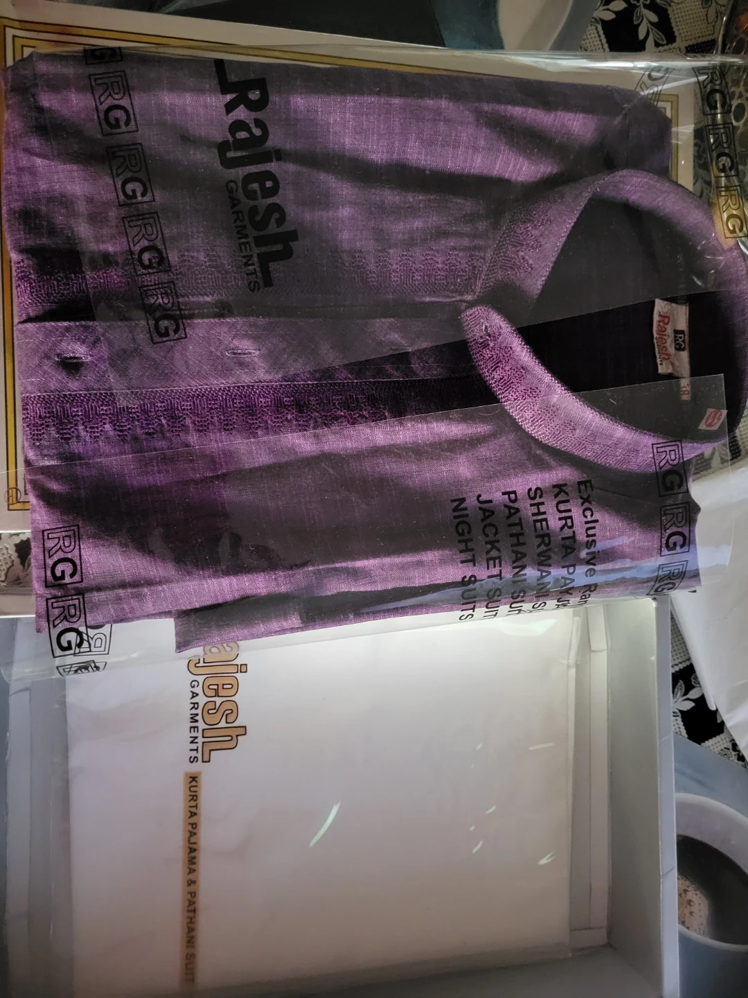 Rajesh Garments Kurta Pajama Set - Purple - photo 3