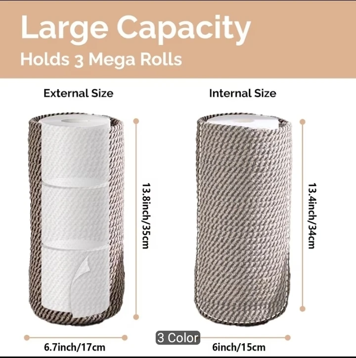 Woven Rope Toilet Paper Storage Basket - photo 3
