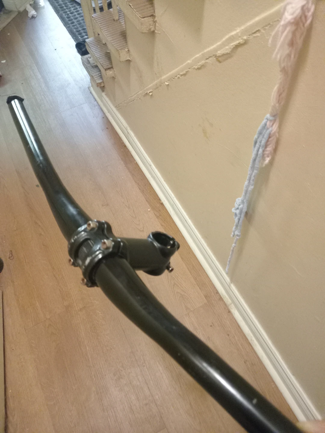 Black Bicycle Handlebars and Stem