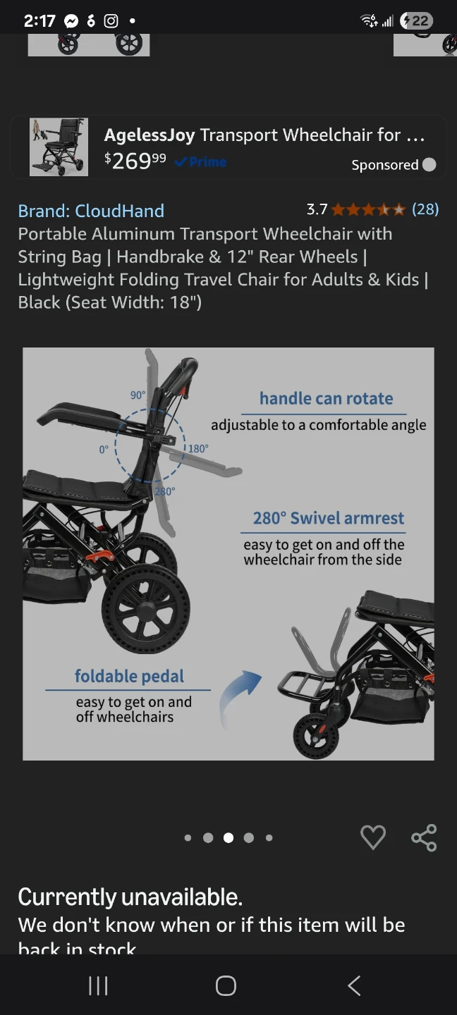 Portable Aluminum Transport Wheelchair New - photo 4