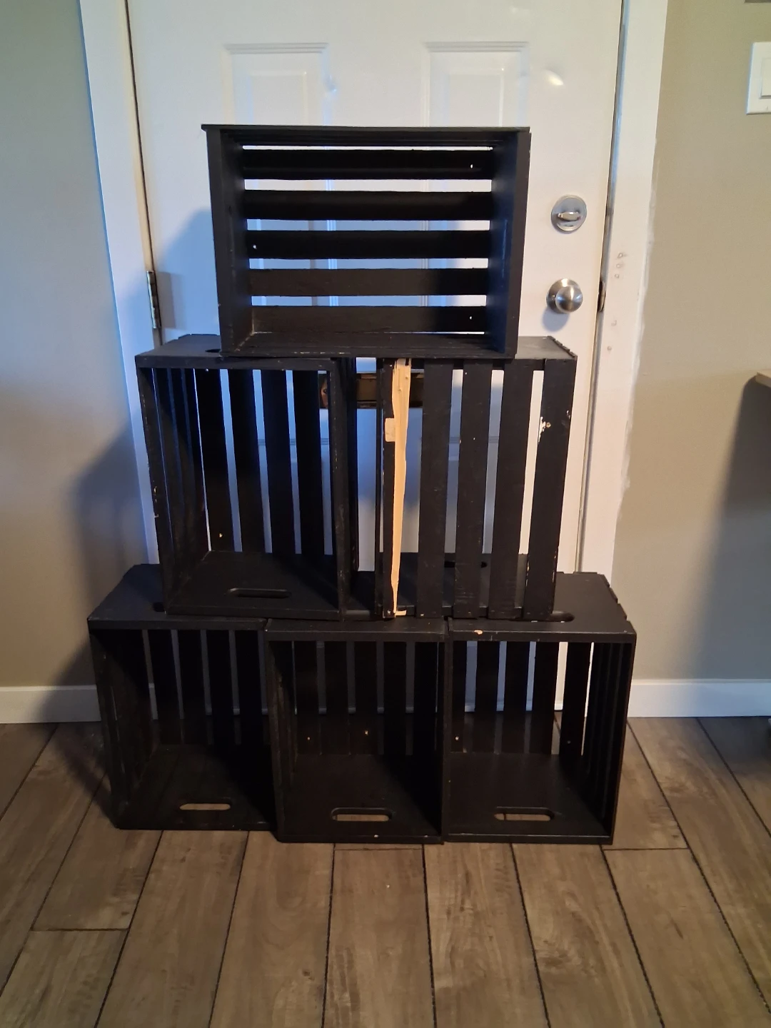 Painted wooden crates