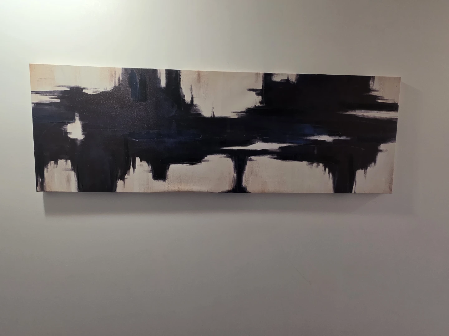 Large Black and Cream Abstract Wall Canvas