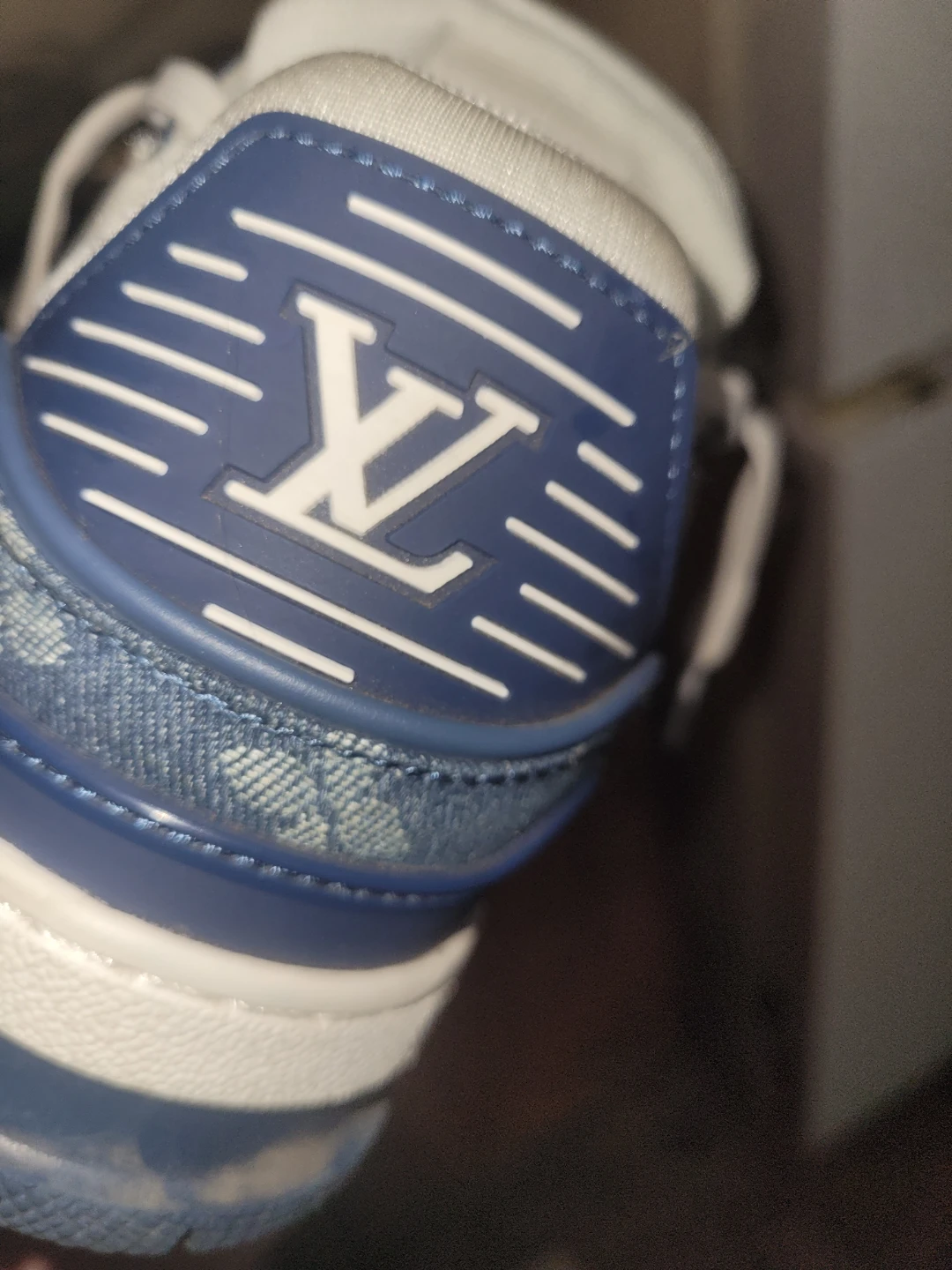 Blue denim Louis Vuitton LV Trainer Sneakers - photo 3