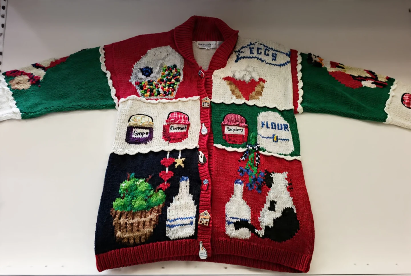 Vintage The Eagle's Eye Kitchen Themed Cardigan - photo 5