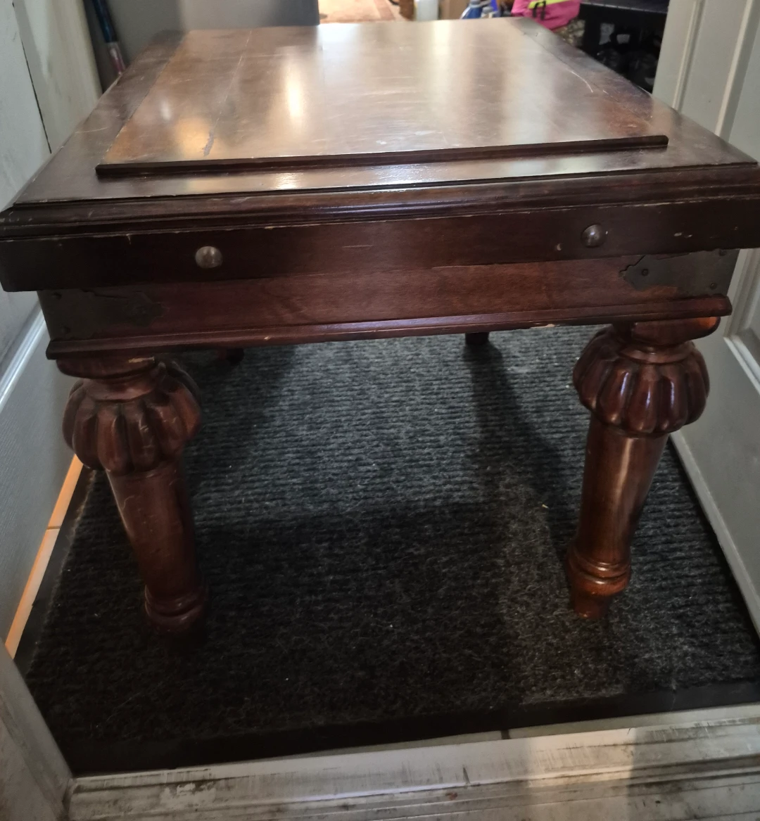 Vintage Dark Wood Side Table - photo 2