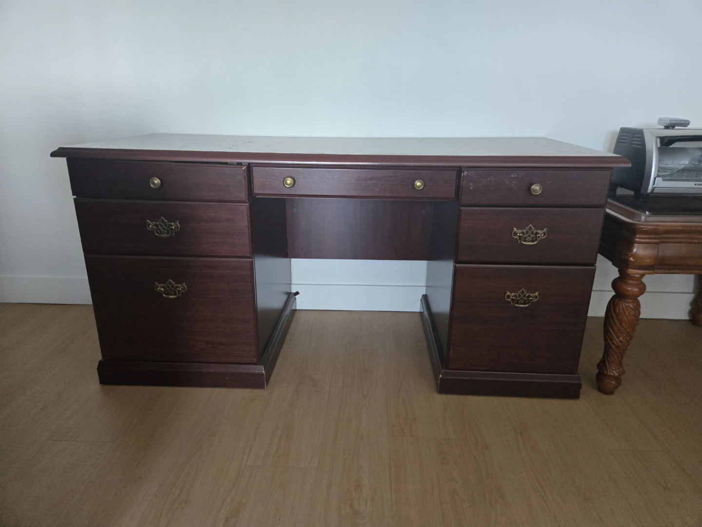Dark wood executive desk