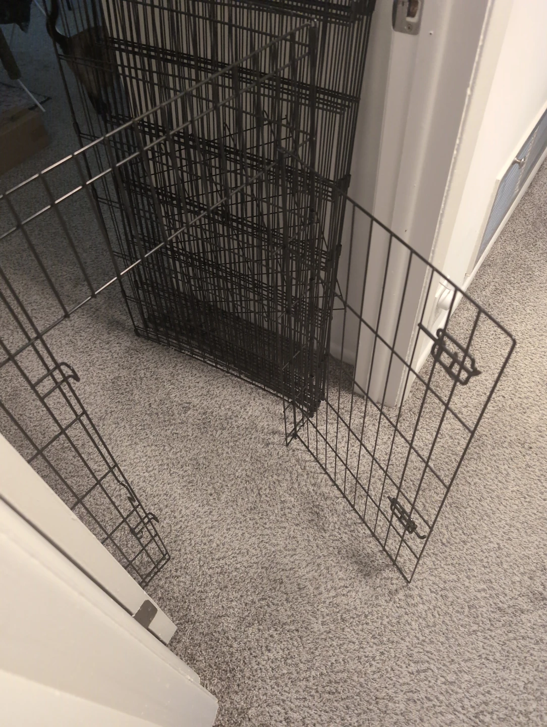 Black Metal Dog crate pen - photo 2