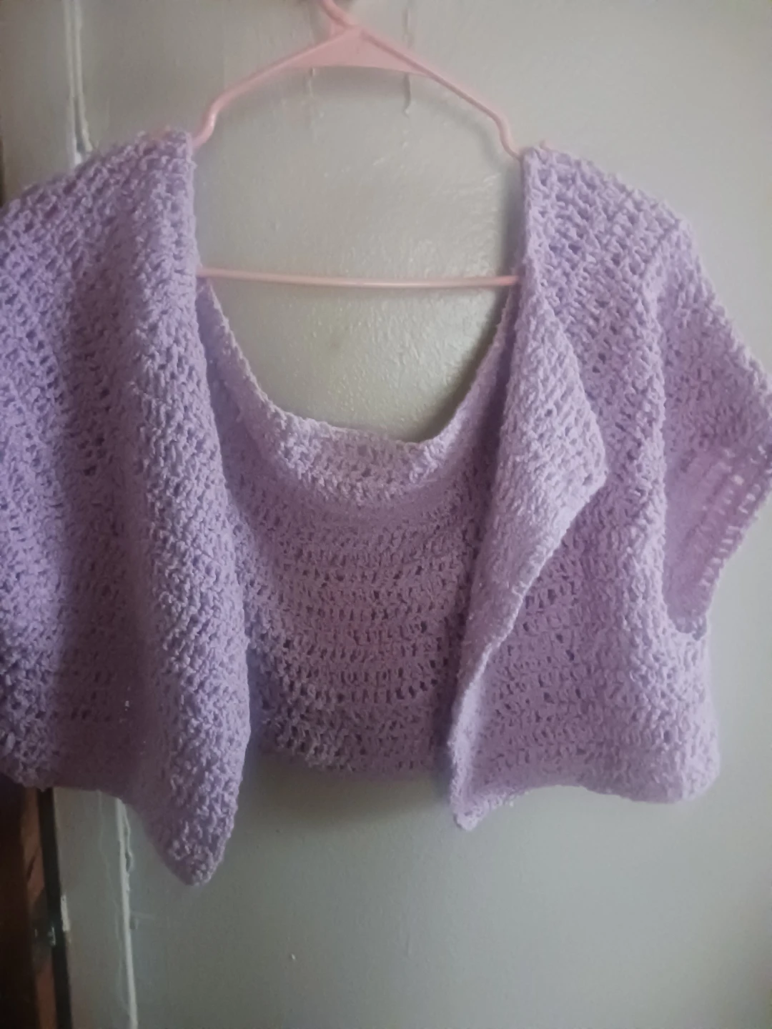 🏈 Lavender Crocheted Shrug