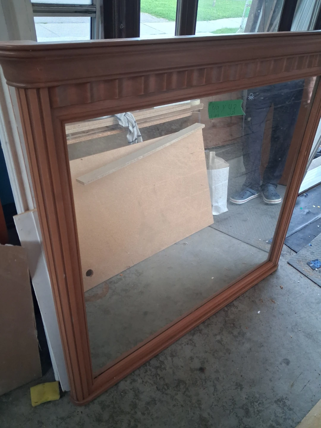 Large wooden framed mirror