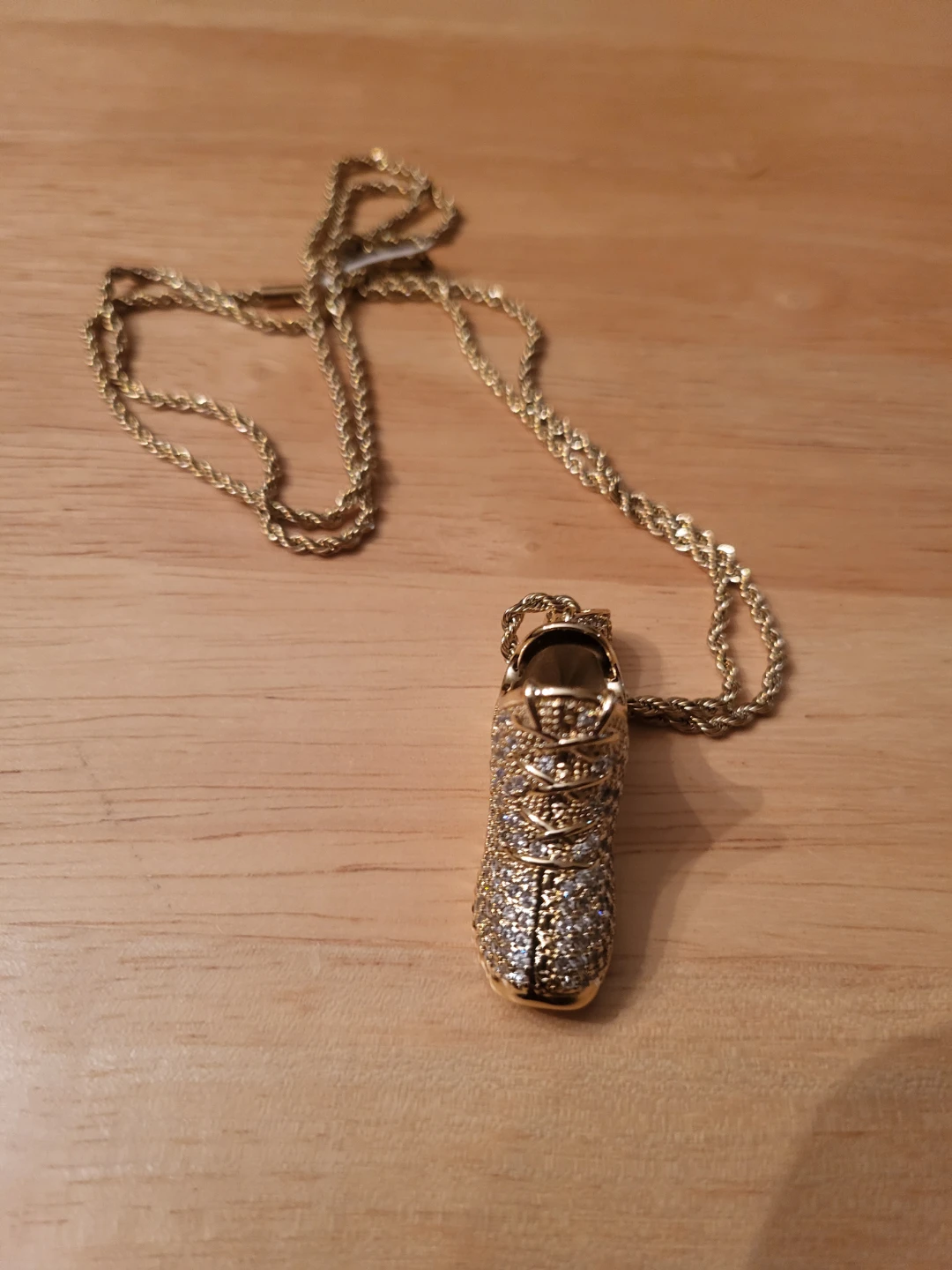 Gold Sneaker Pendant Necklace