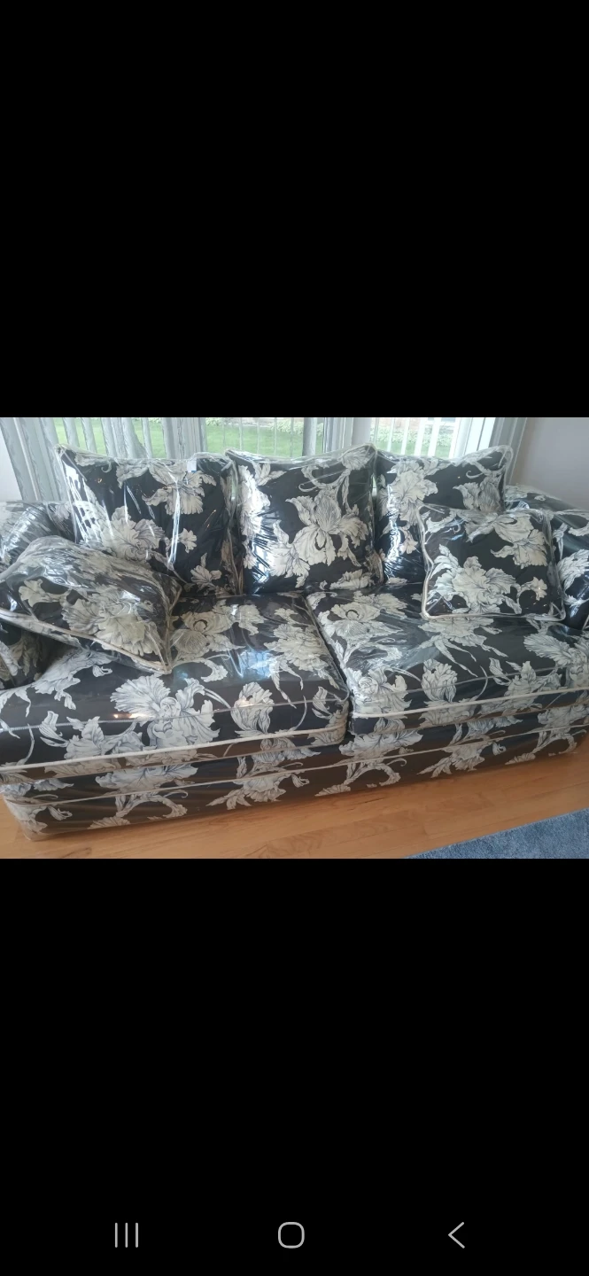 Floral Sofa with Pillows
